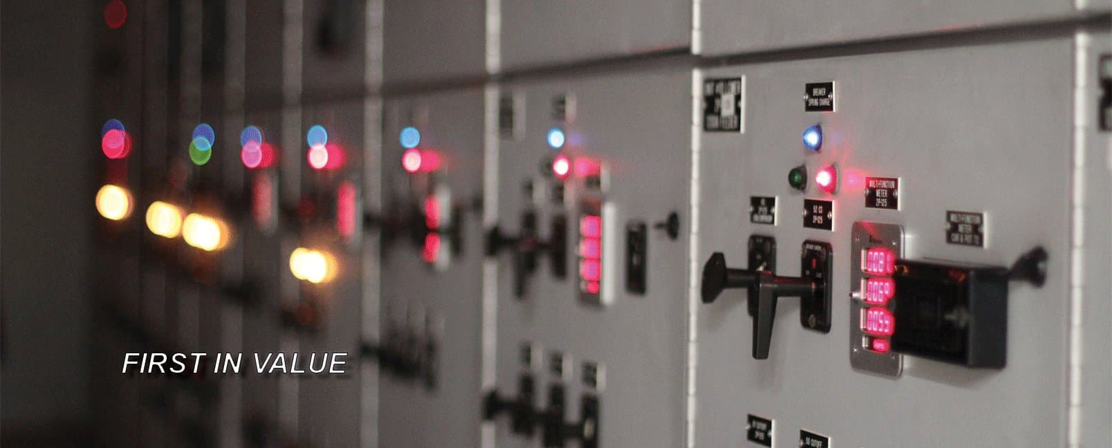 Electrical control panel with indicator lights